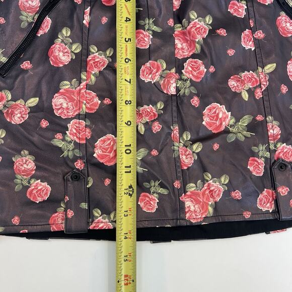 For Love And Lemons Wren Mini Skirt Roses, Faux Leather, Romantic Sexy, SZ M - Picture 10 of 10